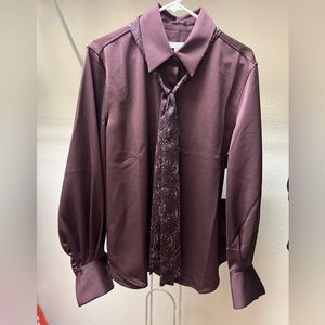 Equipment Silk Blouse with Neck Tie